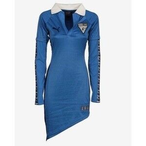 Fenty X Puma By Rihanna Asymmetric Football Jersey Shirt Dress Women Size XL Blu